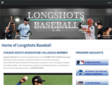 Tablet Screenshot of longshotsbaseball.com